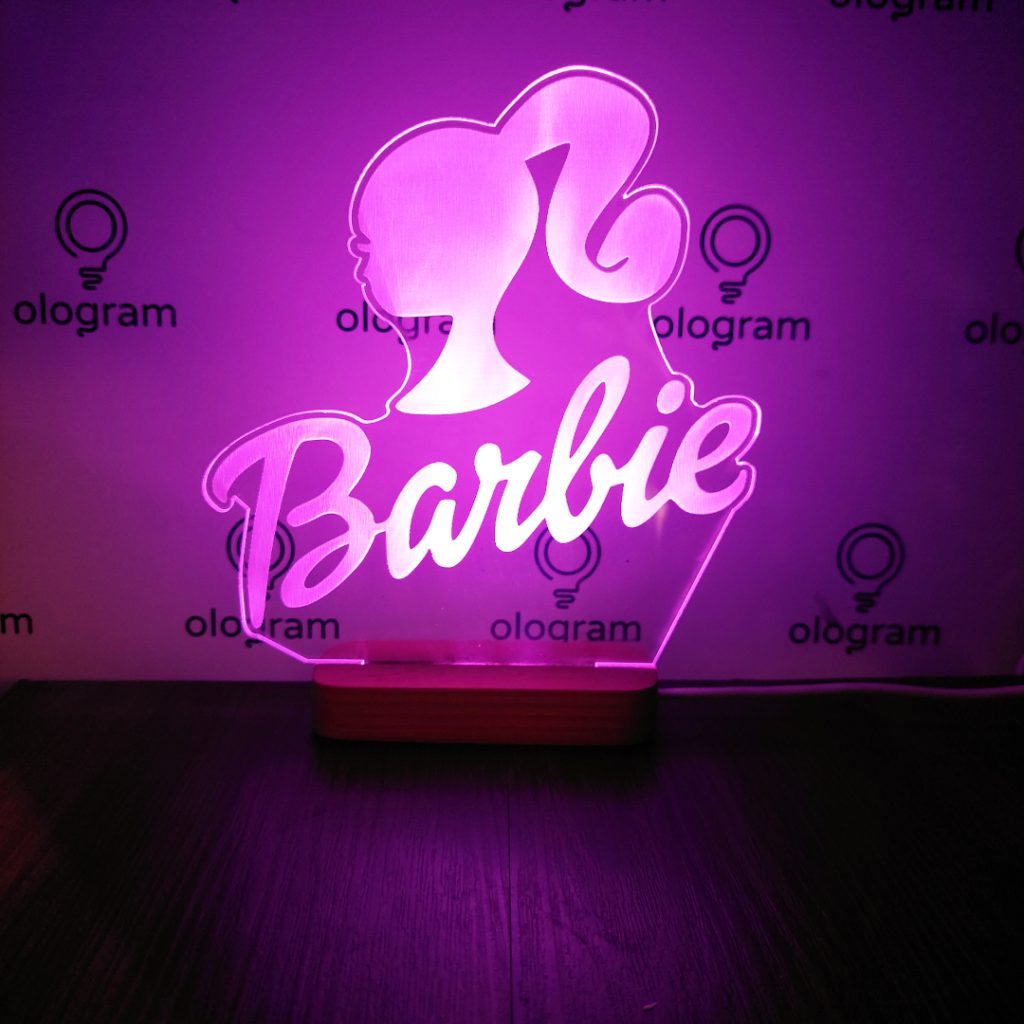 Barbie Crystal Script Logo Necklace (Gold