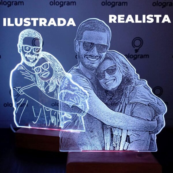 Ilustrada vs Realista - copia Lámpara Personalizada