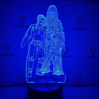 han-chewbacca-azul Han Solo y Chewbacca (Star Wars)