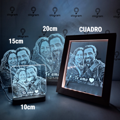 tamaños-y-cuadro Lámpara Personalizada